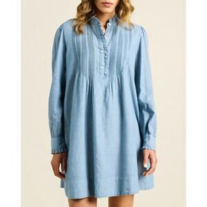 NEW NWT Trovata Birds Of Paradis Eve Chambray Shift Dress Size Large Vintage Ind